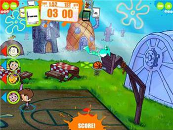 Губка Боб и друзья играют в баскетбол